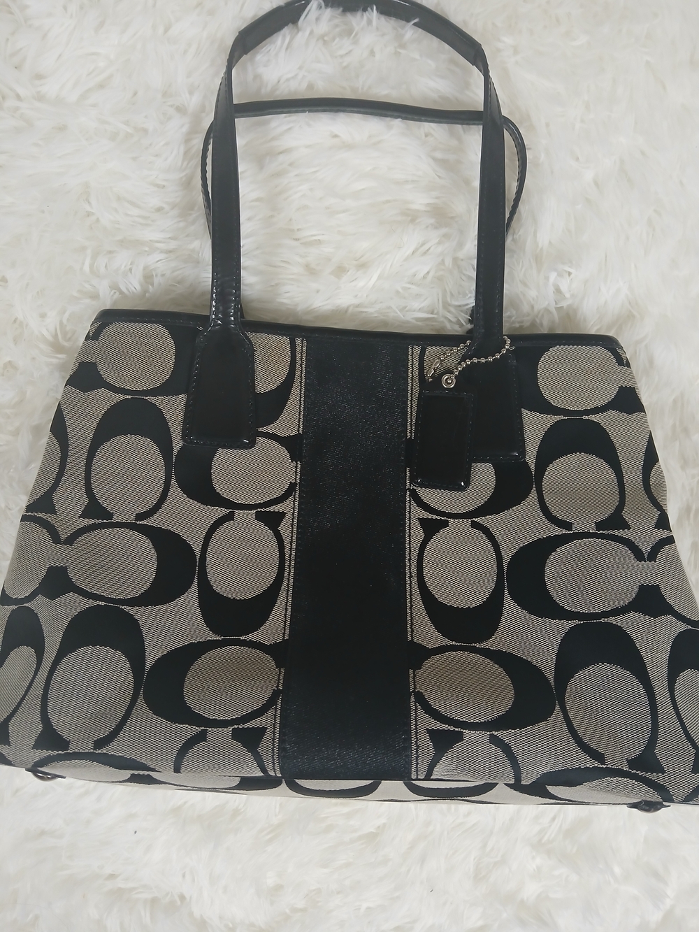 Coach Signature Canvas Black Tote Bag - Picture 8 of 8